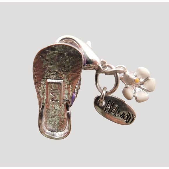 Hawaii Flip Flop Flower Rhinestone Charms Aloha Pendant For Bracelets Keychains - Picture 6 of 10